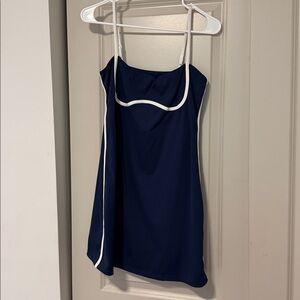 Navy Blue athletic Dress with White Trim
